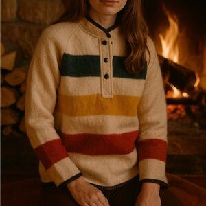 Vintage Woolrich Hudson Bay Stripe Wool Sweater Women’s Medium